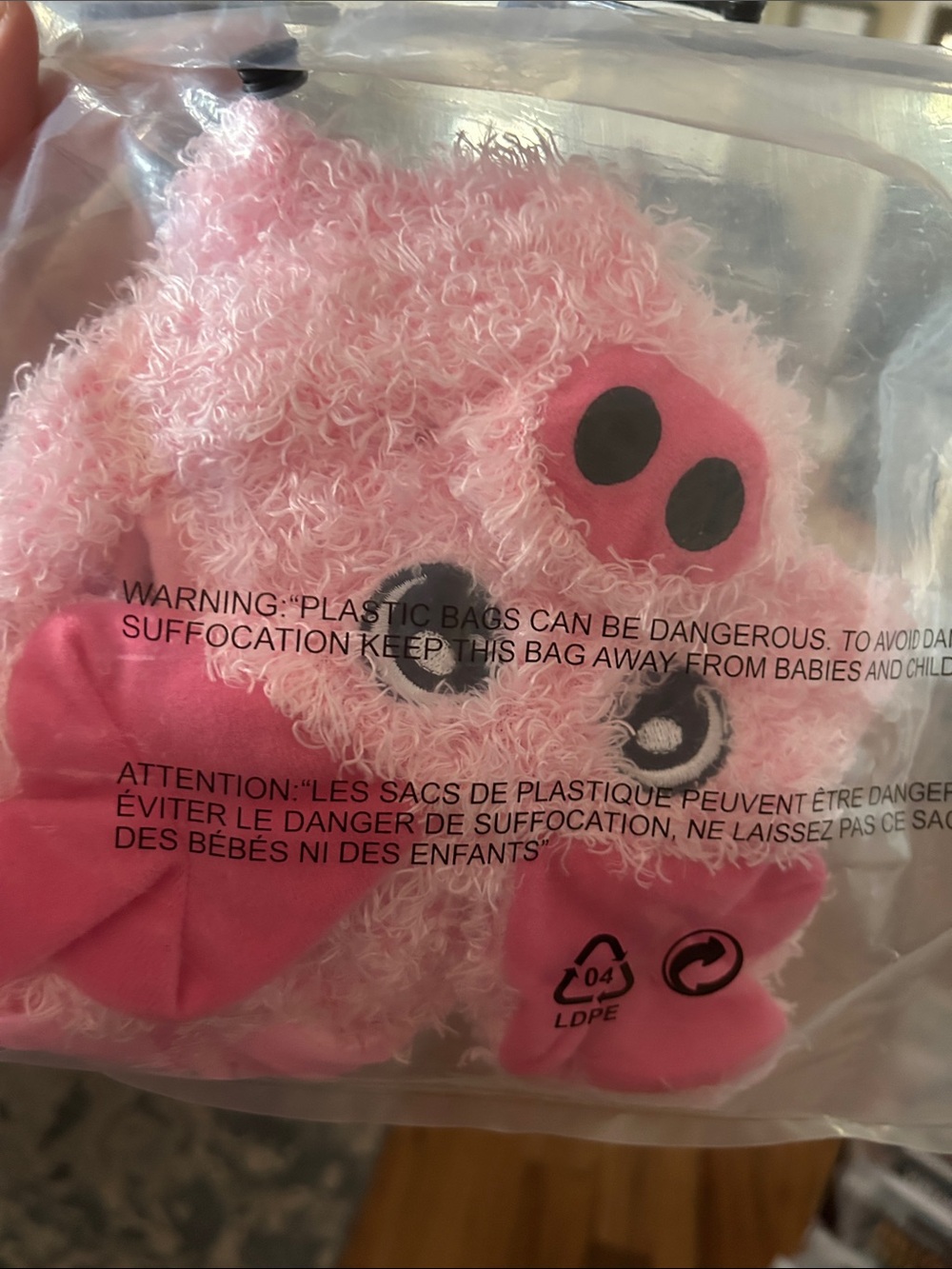 Pink Fluffy Pig Plush pet costume